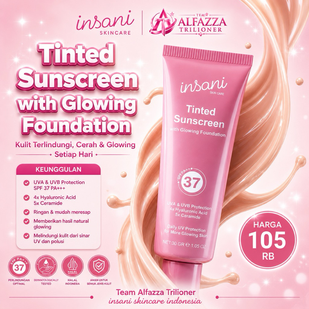 SUNSCREEN Glow Spf 37 PA ++++  Insani Skincare Ofiicial Mencerahkan Tone Up Melindungi Kulit Dari si