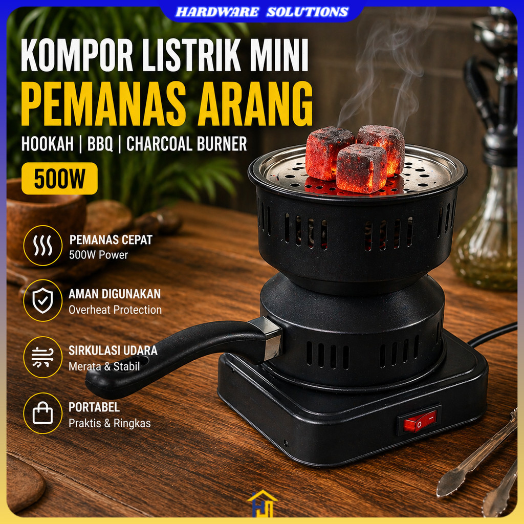 Kompor Listrik Mini Pemanas Arang Hookah BBQ Charcoal Burner 500W - ZD-A016