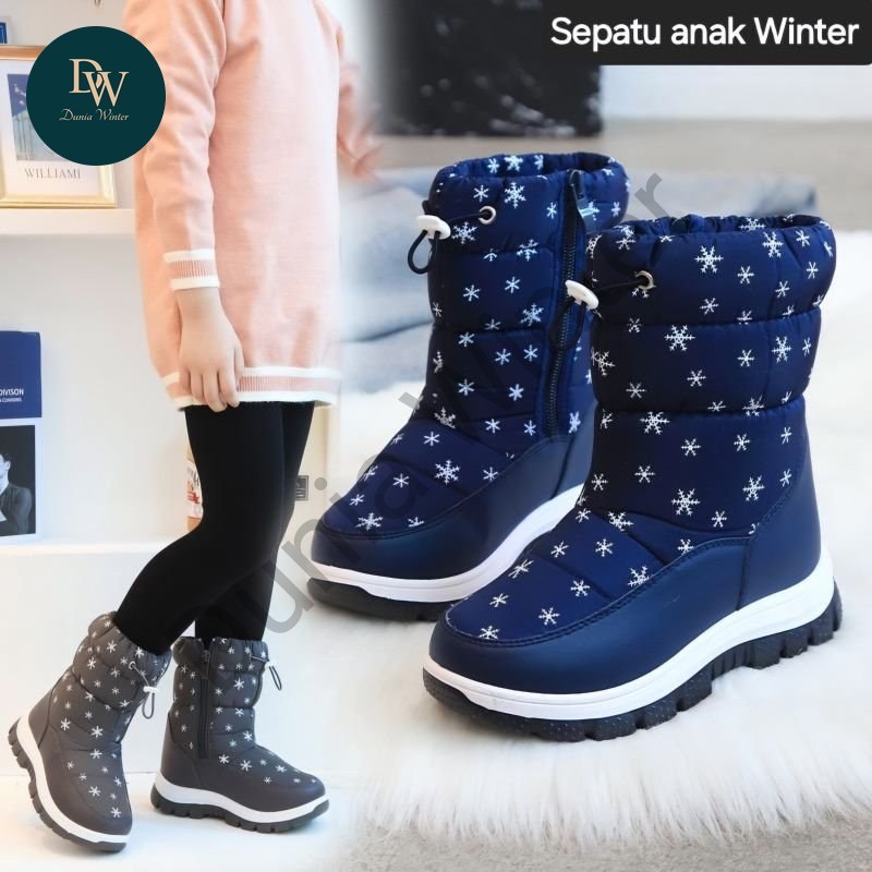Dunia Winter Sepatu Boots Anak Musim Dingin | Kids Winter Snow Boots Waterproof Anti-Slip Fleece