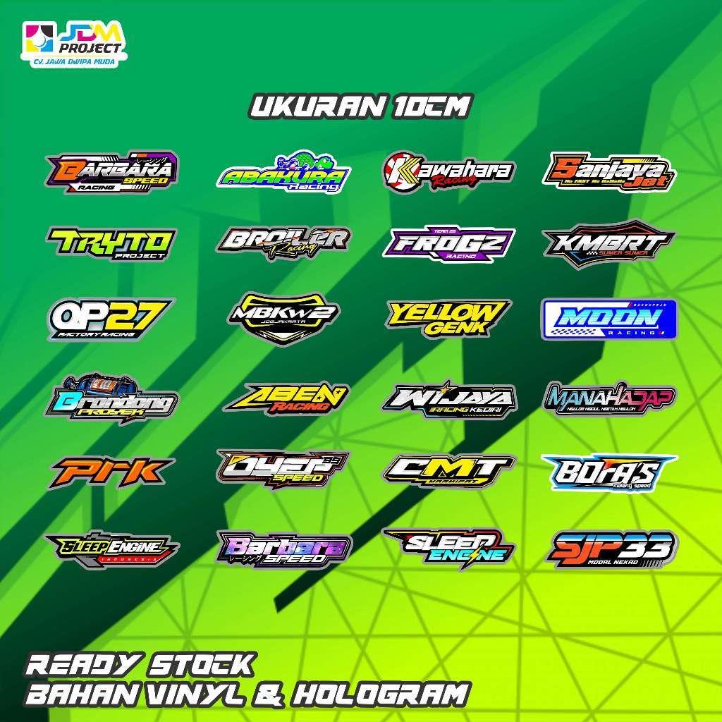 JDM 02 - stiker bengkel terbaru viral stiker balap racing stiker team balap glosy / stiker sponsor b