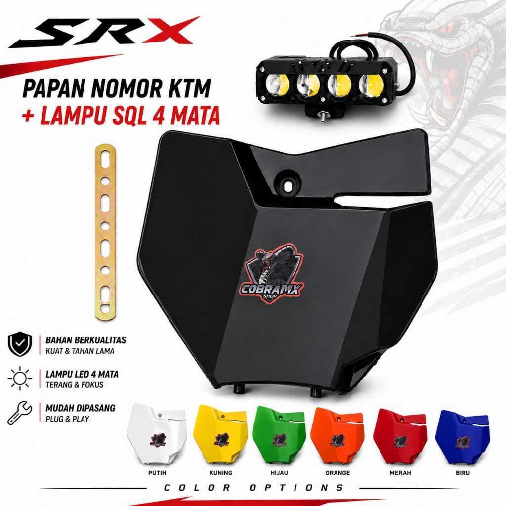 Papan Nomor Ktm 85 Plus Lampu Sorot SQL Papan Nomor Ktm 250 / Papan Nomor RBT Paket Lampu Sorot