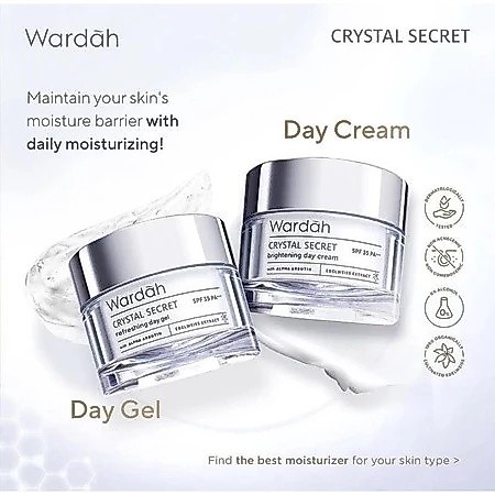 WARDAH CRYSTAL SECRET BRIGHTENING DAY CREAM/ Wardah Cream Siang