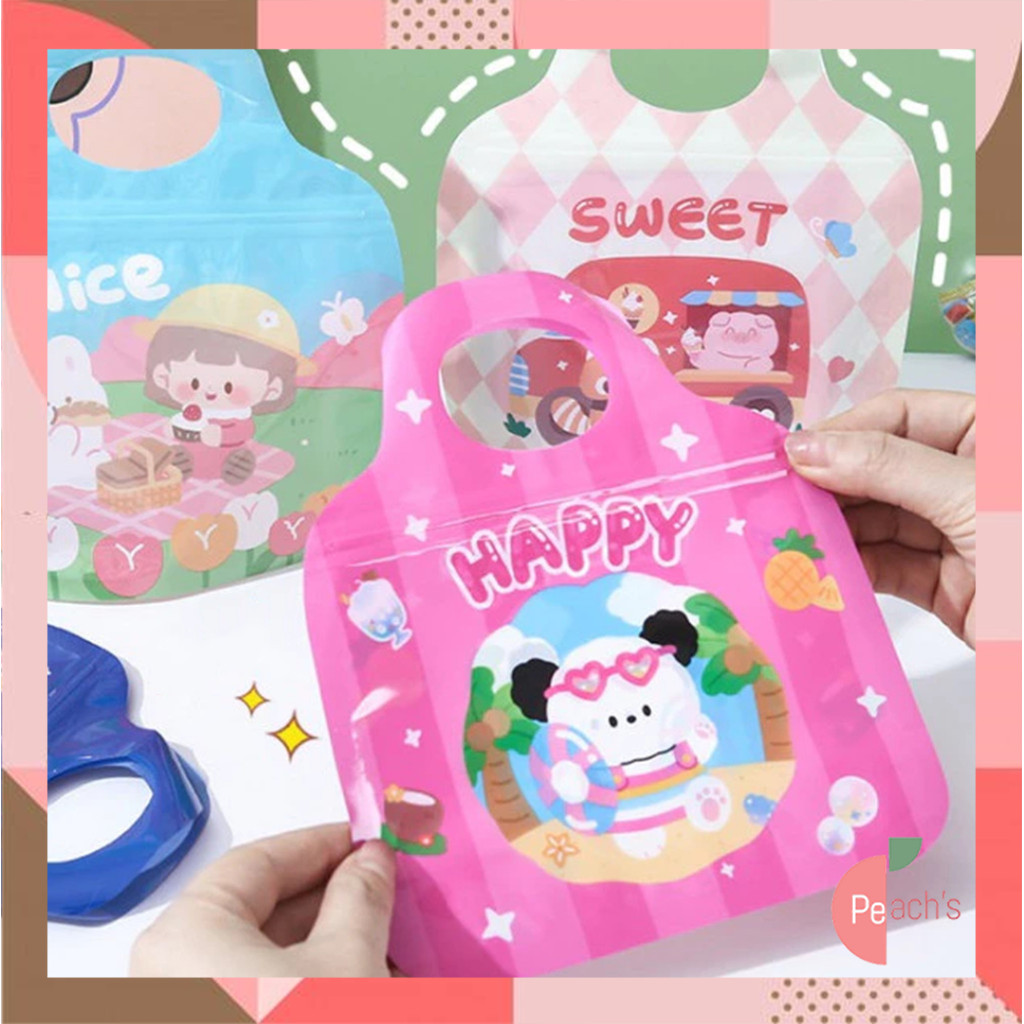 PEACHs - 6862 Plastic Bag Zipper Karakter Hewan / Plastik Ziplock Mini Tas Jinjing / Goodie Bag Perm