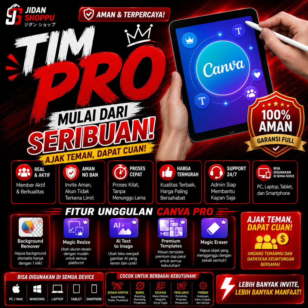 [CCC] ‼️ TIM PRO INVITE ‼️MURAH MERIAH BY JIDANSHOPPU | CANVA TEMPLATE