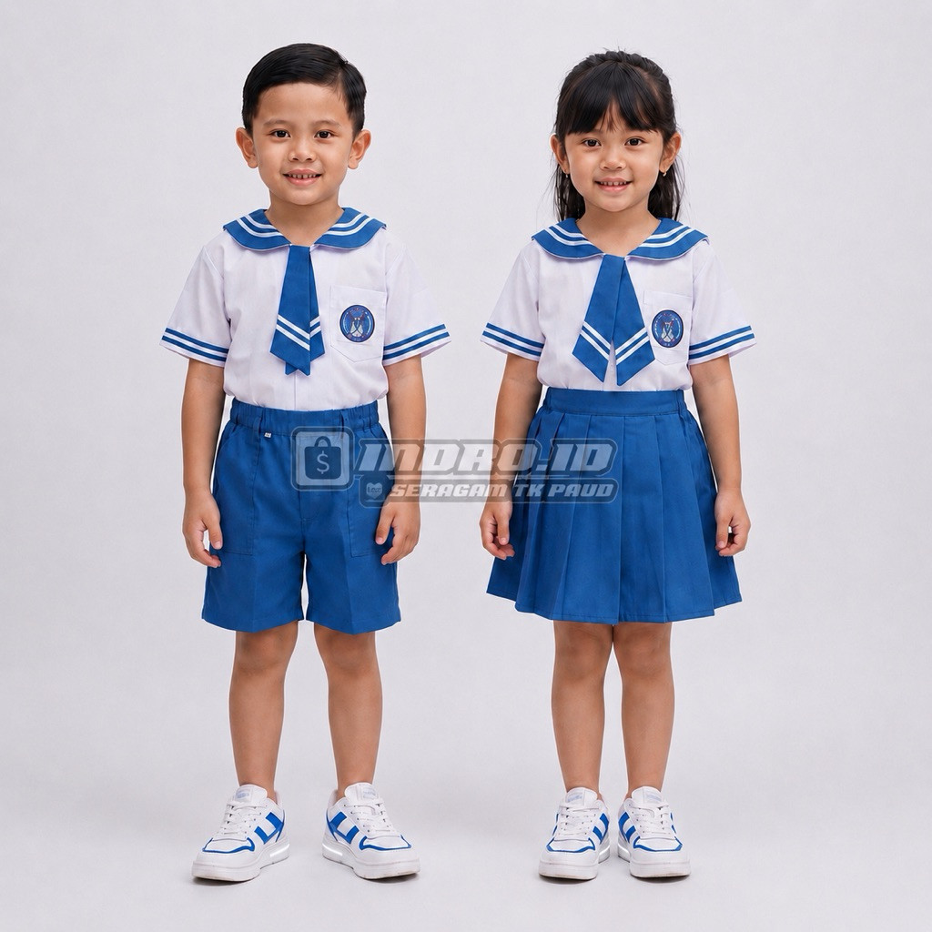 SERAGAM TK / PAUD BIRU PUTIH BERDASI