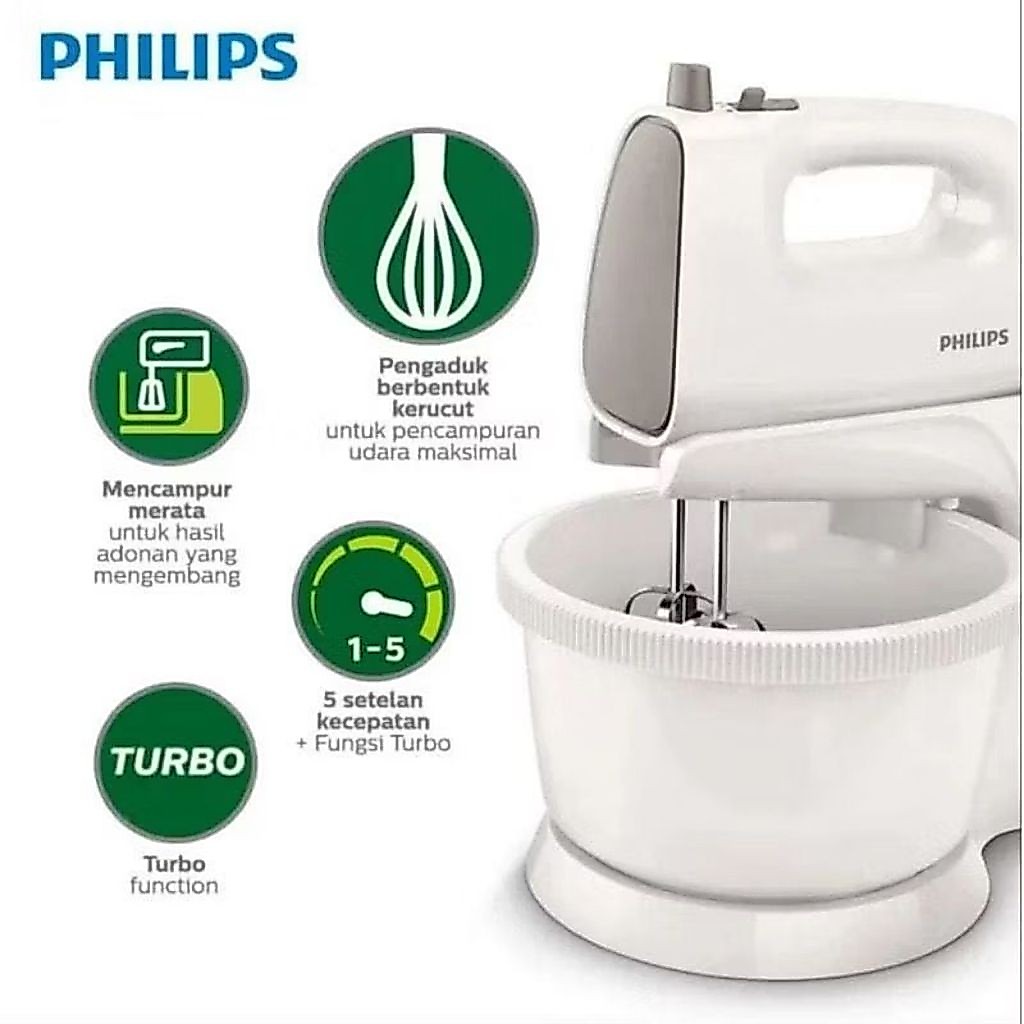 Philips HR1559 Mixer Duduk dengan 5 Kecepatan dan Turbo
