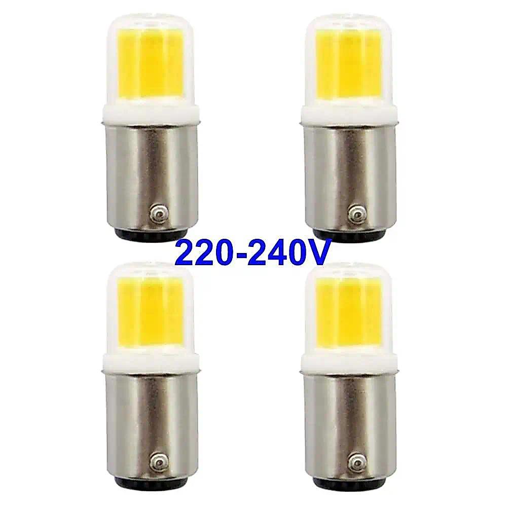 4x BA15D LED Bulb 5W 230V Dimmable BA15D Double Contact  Base T3/T4 BA15D LED Corn Bulb for Sewing M