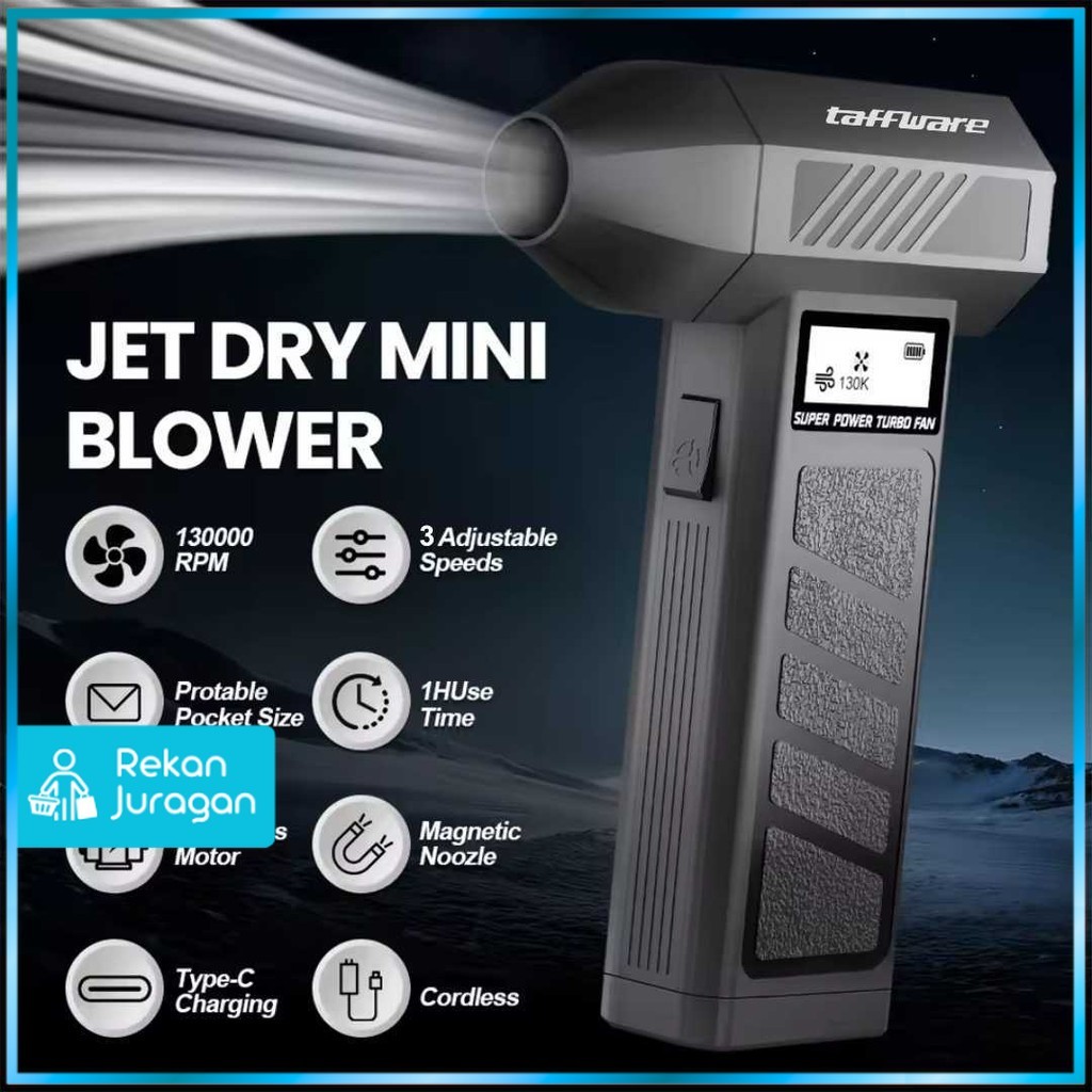 Taffware Mini Turbo Violent Air Blower Cordless Jet Portable 130000RPM - PAR-13