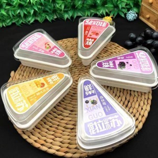 10 Pcs Mika Dessert Segitiga / PREMIUM KOREAN Dessert Box Segitiga Cup Tray Kotak Mika Dessert Cake 