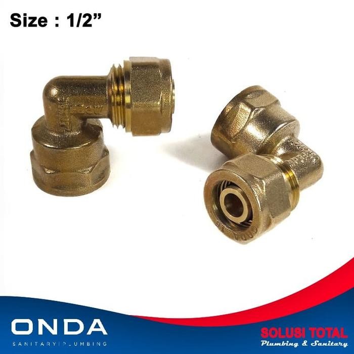 TERMURAH Female Elbow ONDA 1/2" KDD Knee Drat dalam air panas Fitting kuningan