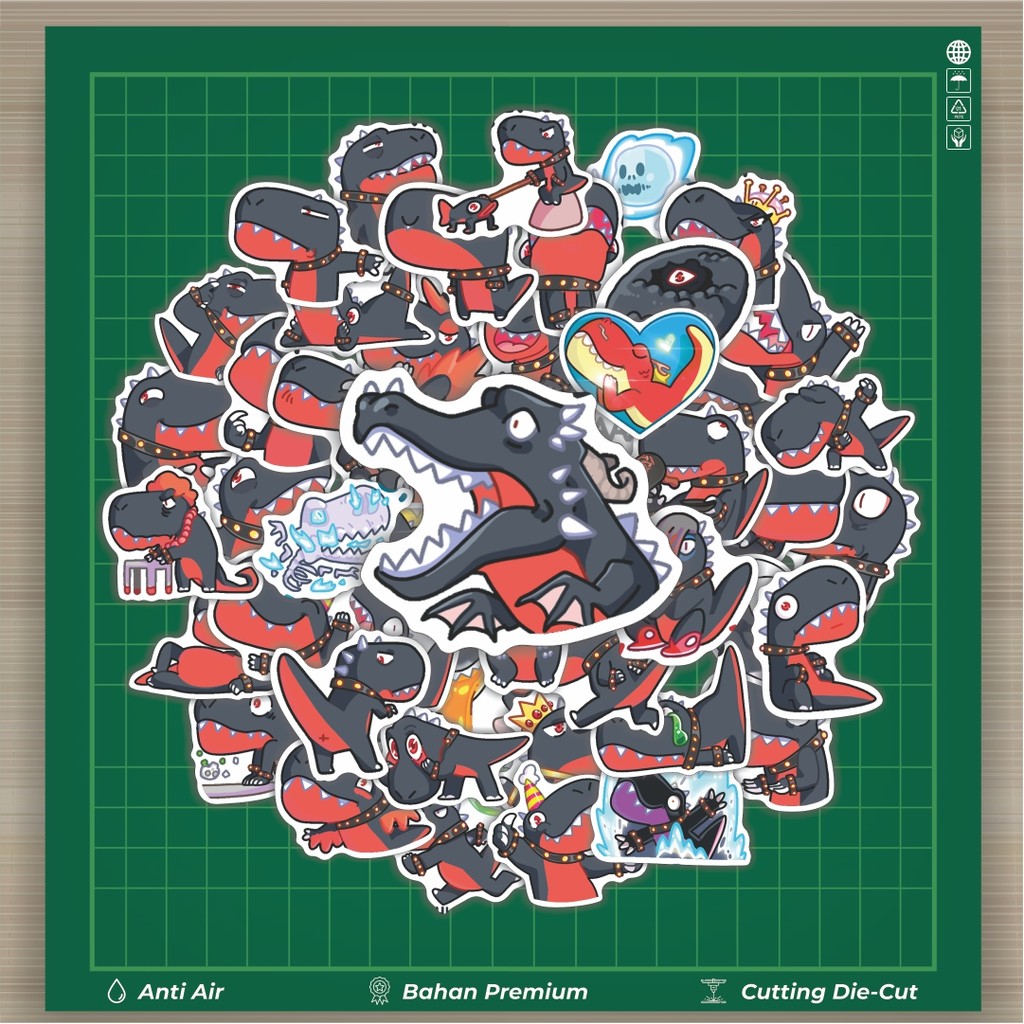 

Stiker Cutting Pack Stiker Animal Cute T-Rex Isi 100Pcs Series Aesthetic Lucu Keren Untuk Koper Bahan Vynil