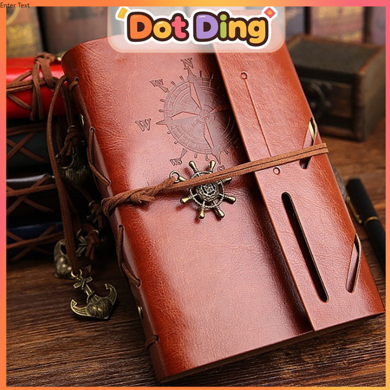 

[DOTDING]Buku Catatan Vintage Eropa Gaya Bajak Laut Kreatif Travel A7 Diary Notebook Kulit Kertas Sketsa Kosong Minimalis Buku Lipat