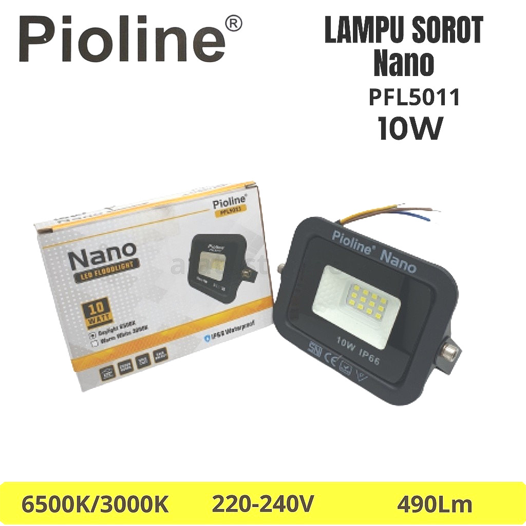 Pioline Lampu Sorot LED Pioline 10w 10 W 10 Watt Lampu Tembak Flood Light Nano