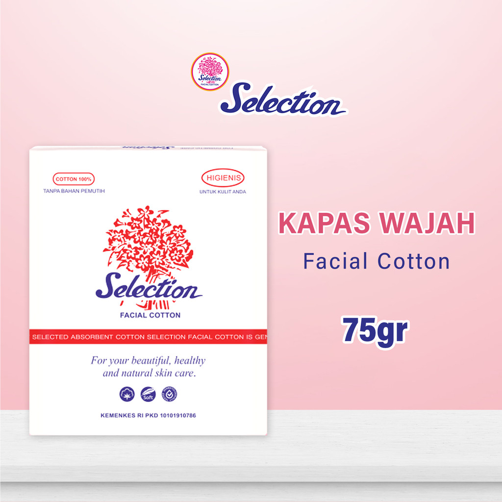 Kapas Selection Facial Cotton 75gr - Kapas Wajah - Kapas Kecantikan