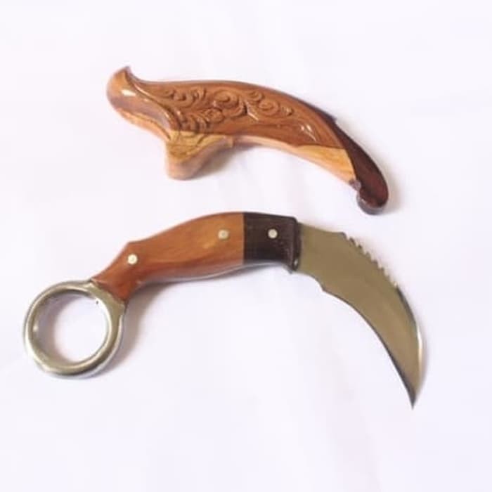 JAWARA99 pisau krambit ukir sarung kayu jati