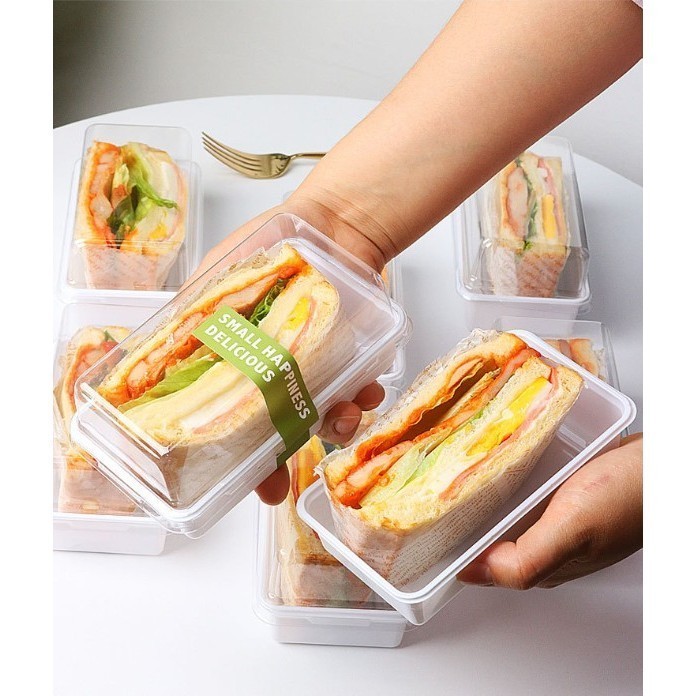 10 Pcs Mika Dessert Premium Mika Tray Sandwich Box Kotak Mika Roti Cake Dessert Box | Mika Kue Premi