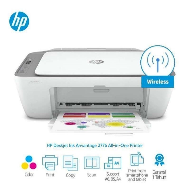 

HP Deskjet Ink Advantage 2776 All In One Wifi Printer (Print, Scan, Copy) HP 2776