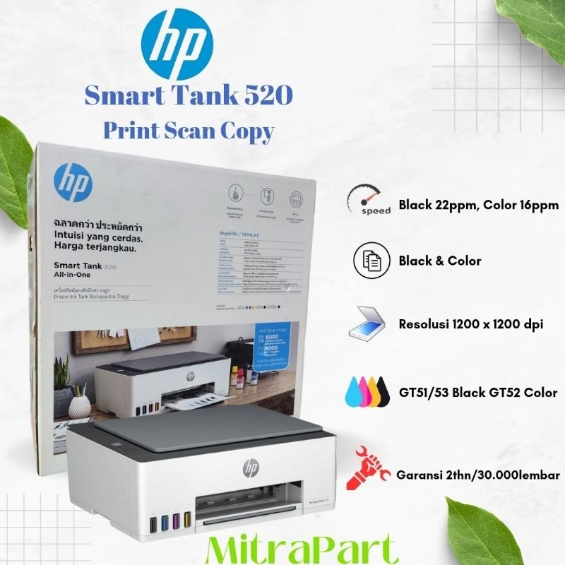 

Printer HP Smart Tank 520 All in One Garansi Resmi