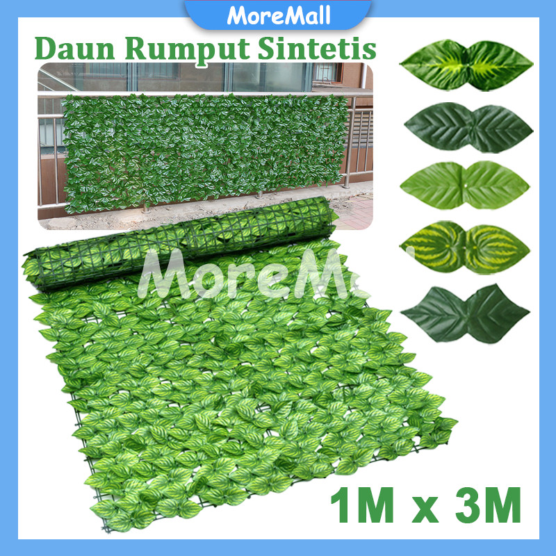 Plastik Dinding Rumput Buatan / Daun Hias Ornamen Dekorasi Rumah Pagar Dinding Roll
