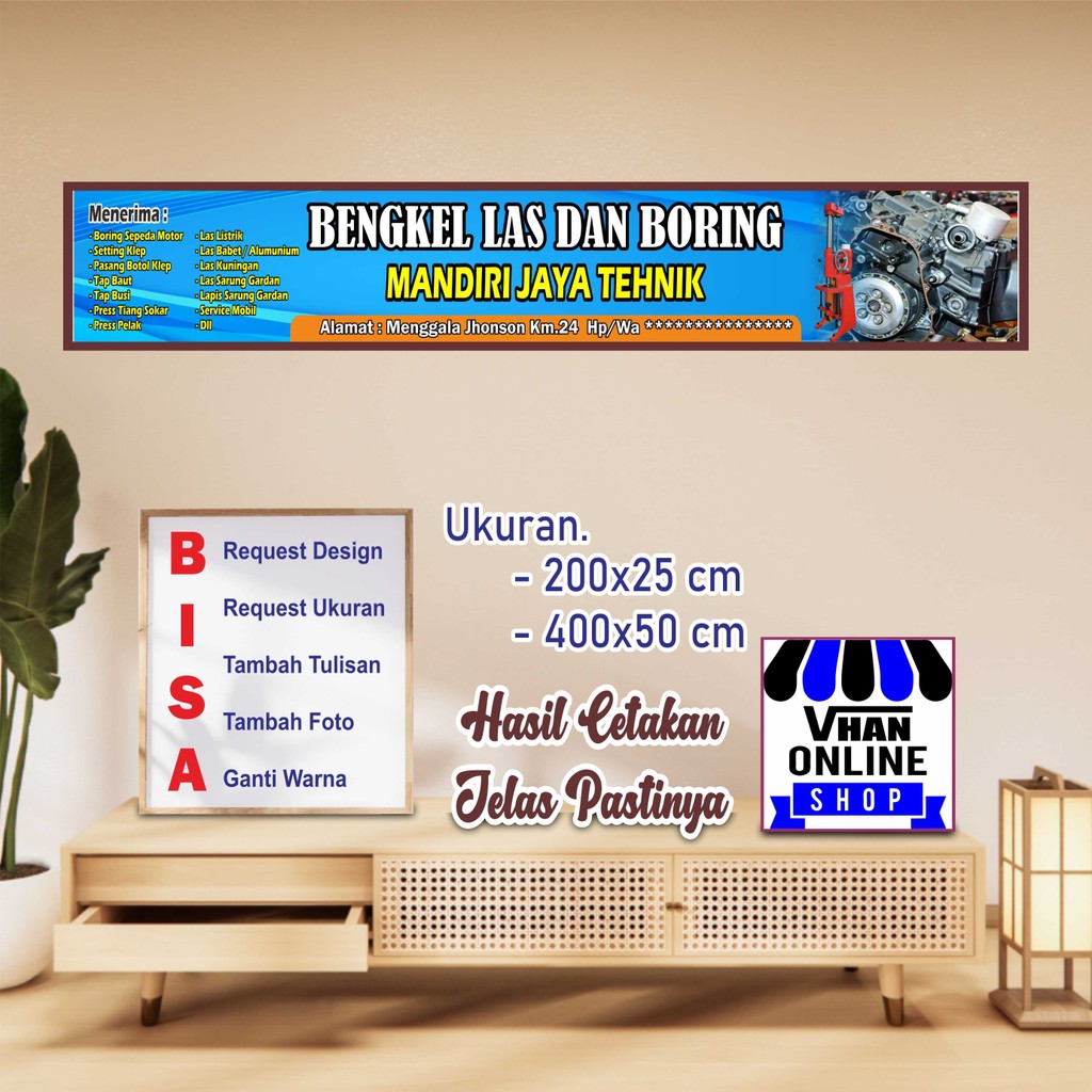 Backdrop Spanduk Banner Bengkel Las Bisa Ubah