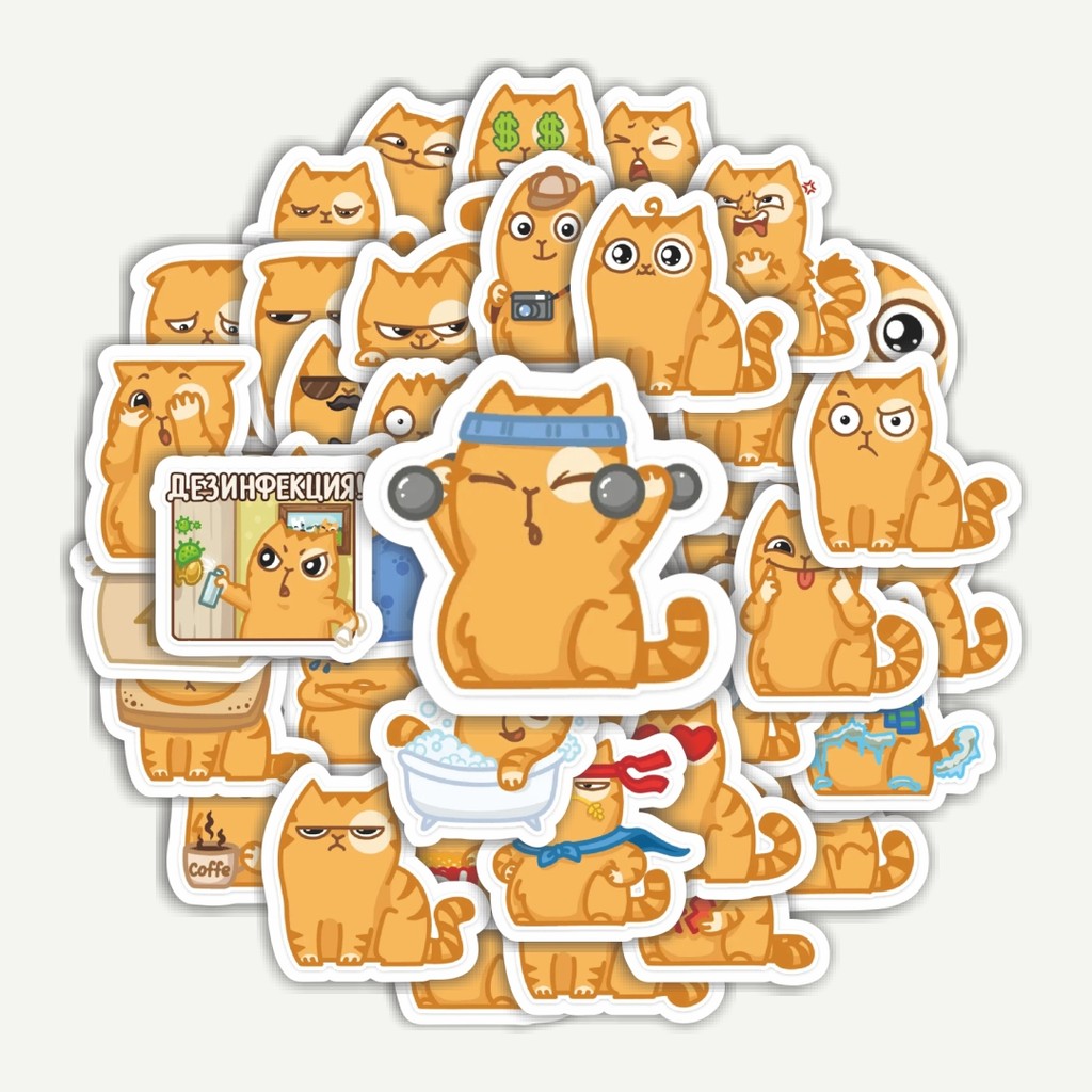 

Sticker Pack Stiker Kartun Persik The Cat | Sticker TUMBLR | Stiker LAPTOP KOPER HELM