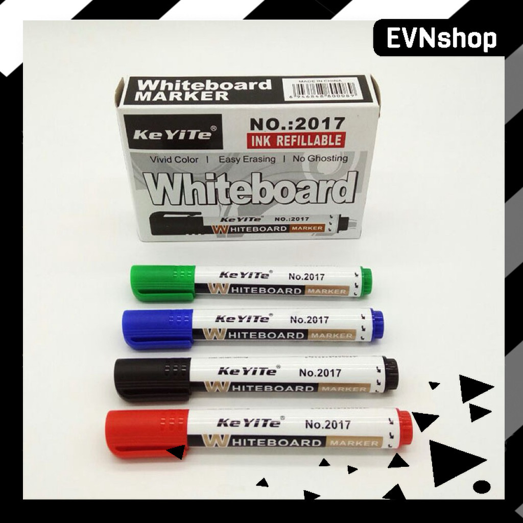 

SPIDOL WHITEBOARD KeYiTe No.2017 Bisa Diisi Ulang / Refillable / Spidol Papan Tulis Warna Hitam Biru Merah Hijau