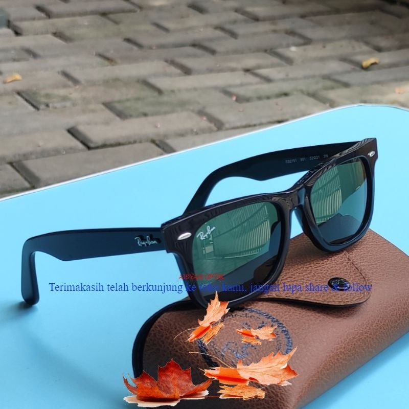 cod Kacamata Hitam RAYBAN WAYFARER SQUARE RB2151 Black Glossy