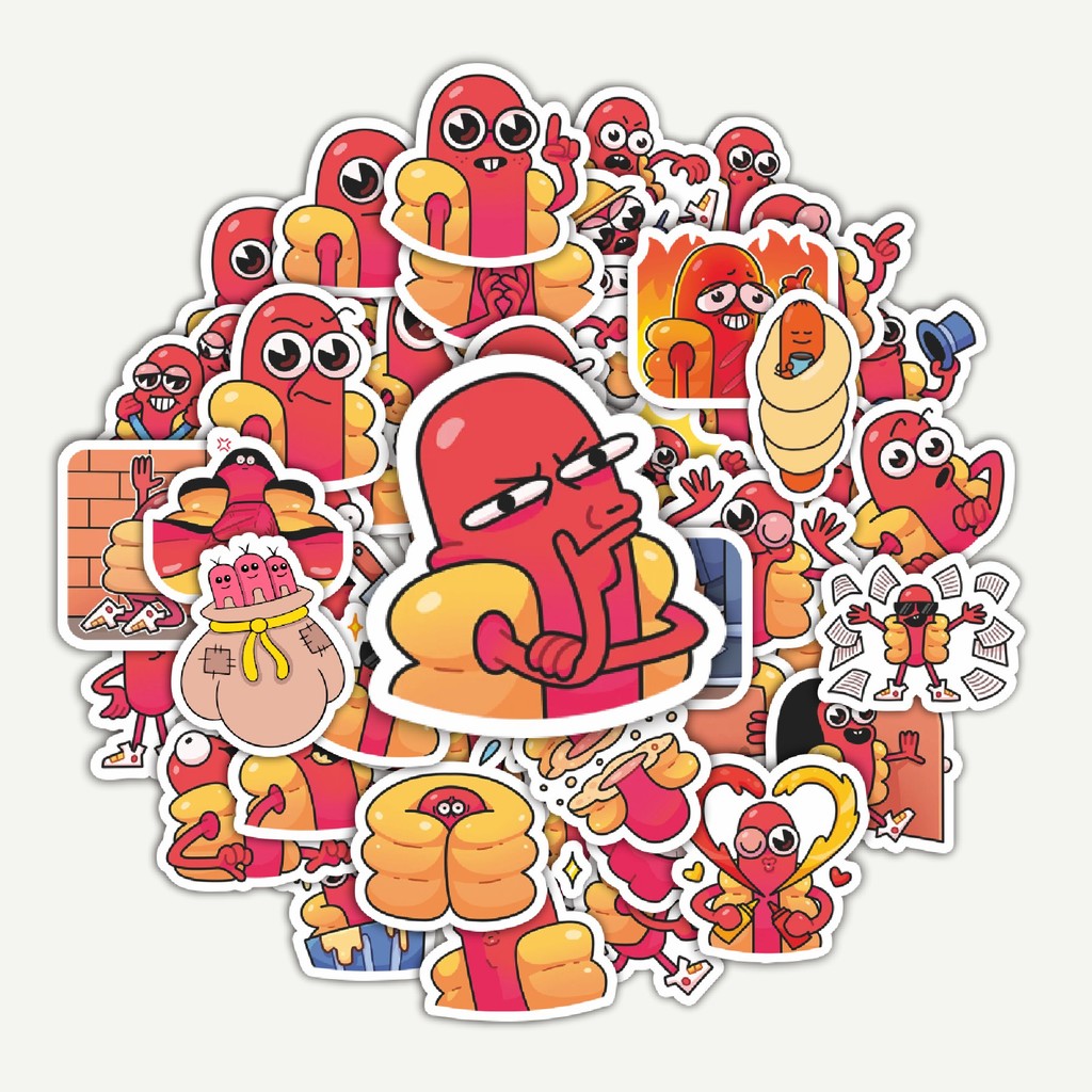 

Sticker Pack Stiker Kartun Chili The Hotdog | Sticker TUMBLR | Stiker LAPTOP KOPER HELM