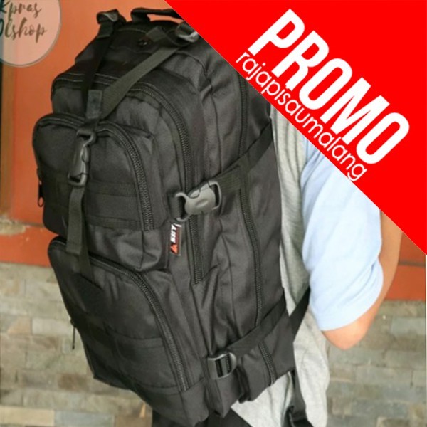 Tas Ransel Army 3P Hitam Militer TNI Polisi