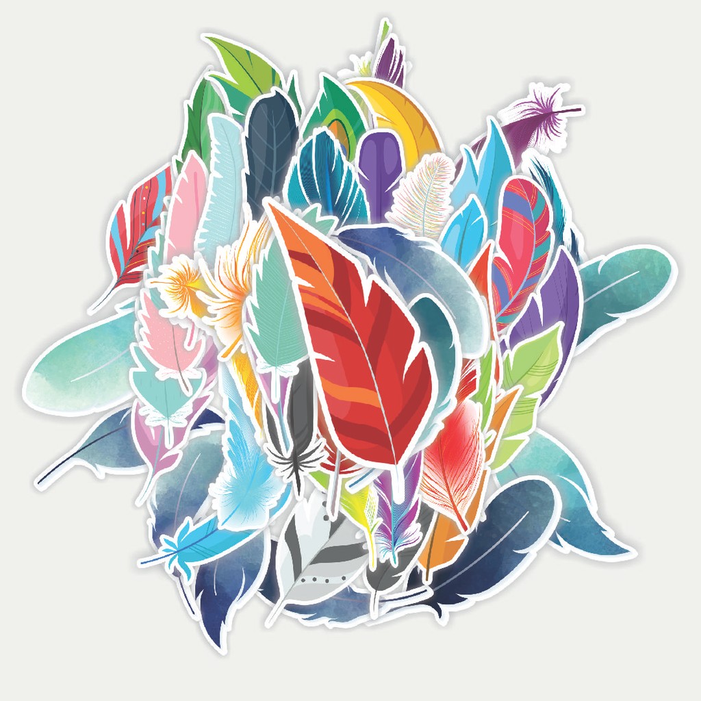 

Sticker Pack Stiker Feather [Bulu] Dekorasi Lucu Kreatif untuk Notebook, Skateboard, HP