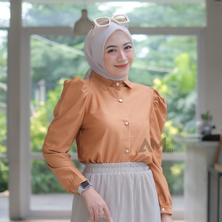 [𝗭𝗮𝗵𝗮𝗿𝗮 𝗠𝗼𝗱𝗲] Hyeri Shirt / Top Cotton Madonna / Atasan Wanita / Fashion Hijab Muslim