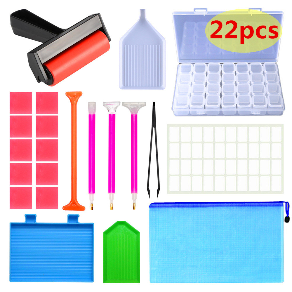 

21/24 Set y amond Painting Tools Set Drill Pen Drilling Mud Storage Case Roller amond Painting Tools
