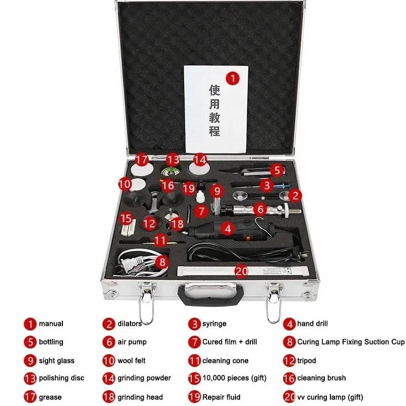 Auto Glass Repair Kit Front Windshield Repair Crack Professional Accessories Toolbox Windshield Repa