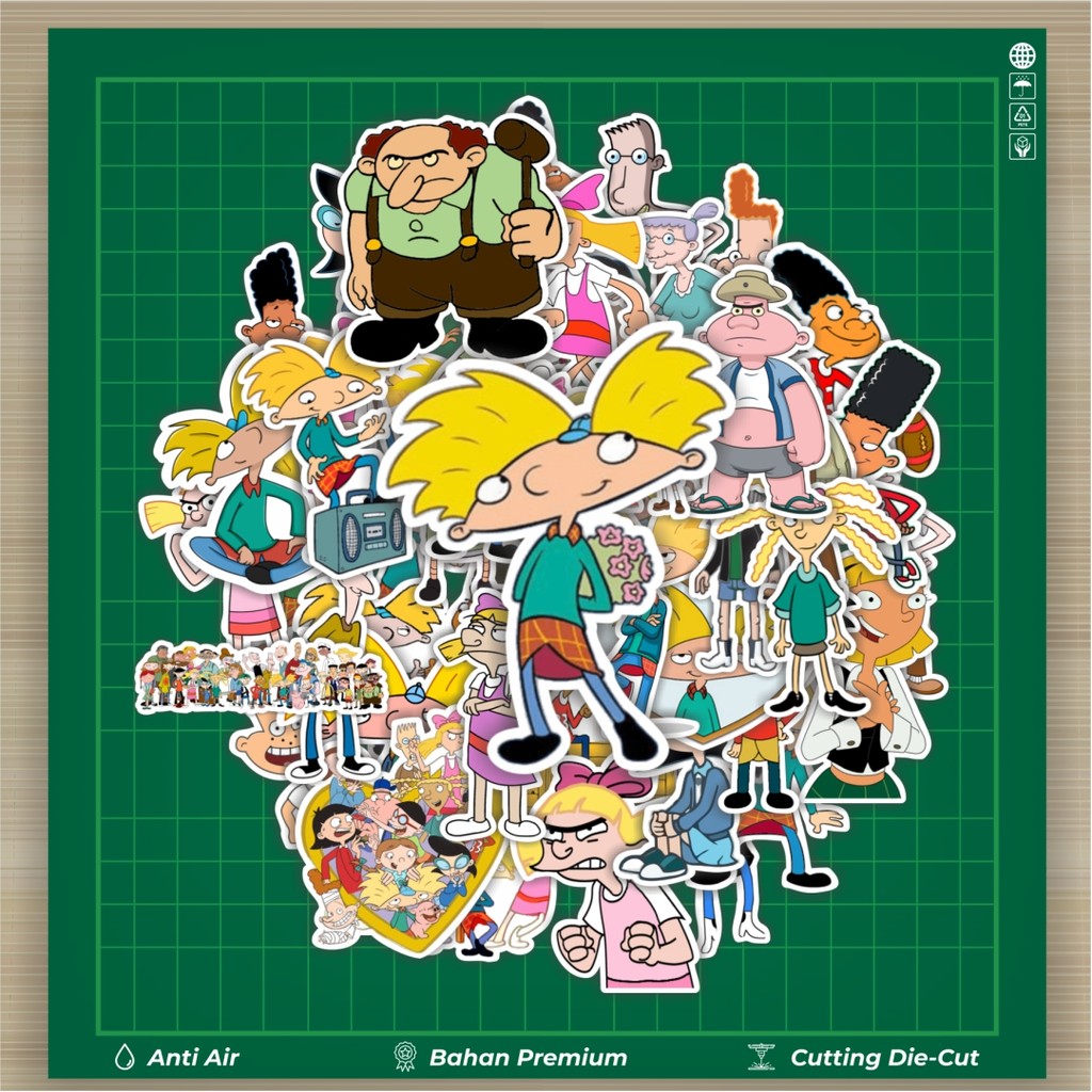 

HOT 50 PCS STIKER Stiker Kartun Hey Arnold Stiker Fashion Cars Decal Dingin Kartu Album Custom Vinyl Anti Air- Sticker Aesthetic Buku Journal Koper Casing HP Tablet Laptop Helm Motor Botol Minum