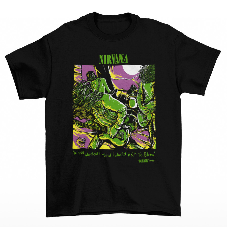 Custom T-Shirt Kaos Band Nirvana - Bleach