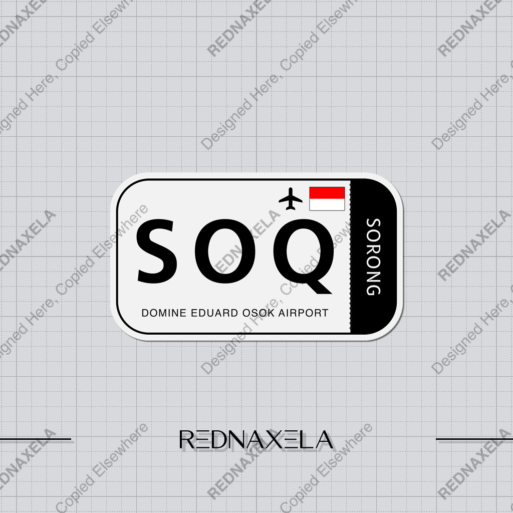 

Stiker Vinyl Domine Eduard Osok Airport Code SOQ Sign Sticker
