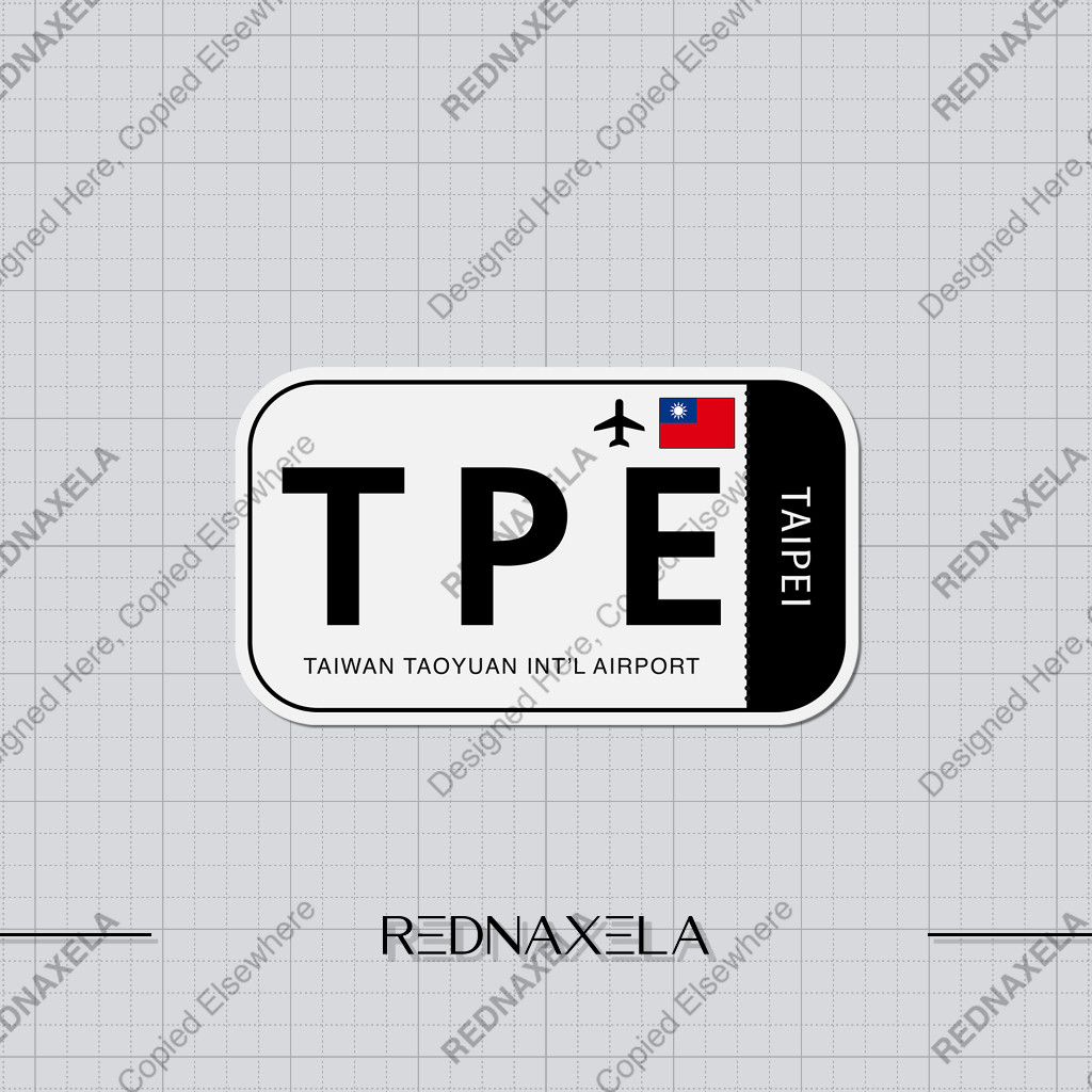 

Stiker Vinyl Taiwan Taoyuan International Airport Code TPE Sign Sticker