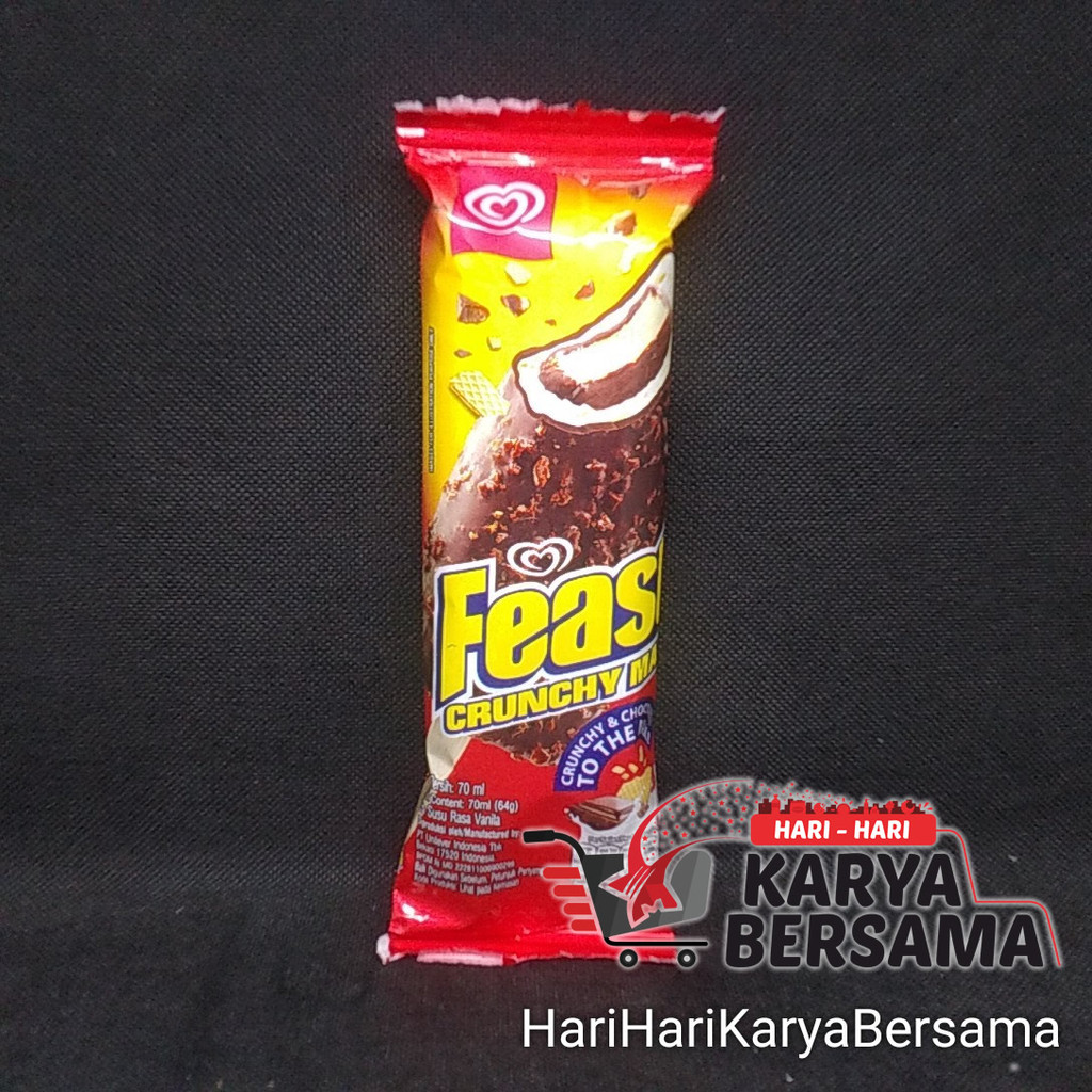 

ES KRIM WALL'S ICE CREAM FEAST CRUNCHY MAX CRUNCHY & CHOCOLATEY 70ML