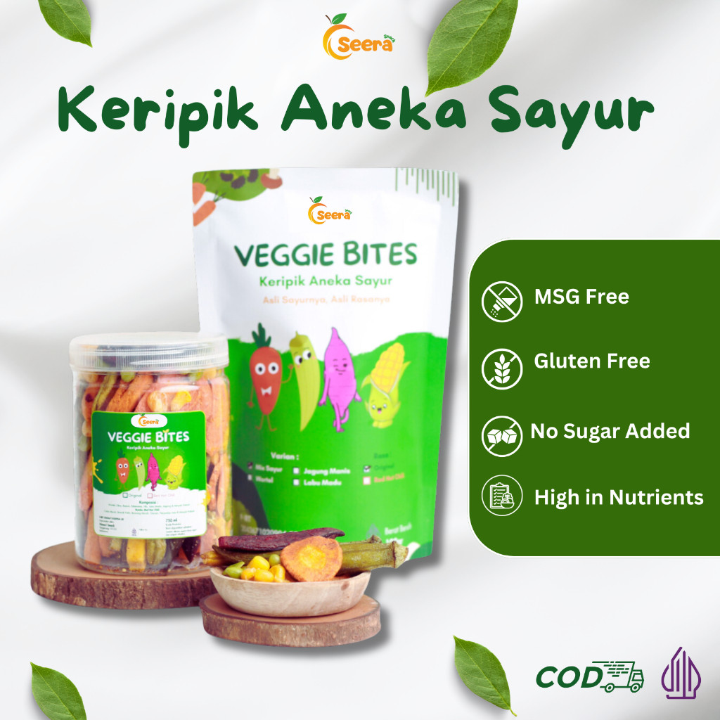 

Keripik Mix Sayur Sayuran Kering Cemilan Sehat Halal Produk Lokal Tanpa MSG by Seera Snack
