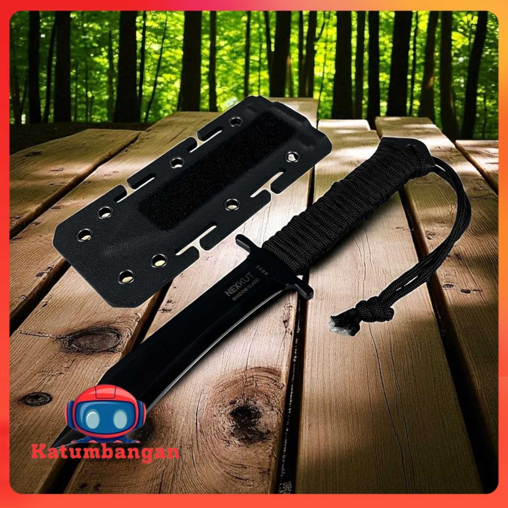 NEXKUT Pisau Survival EDC Tactical Combat Dagger with Kydex Holster - SG00