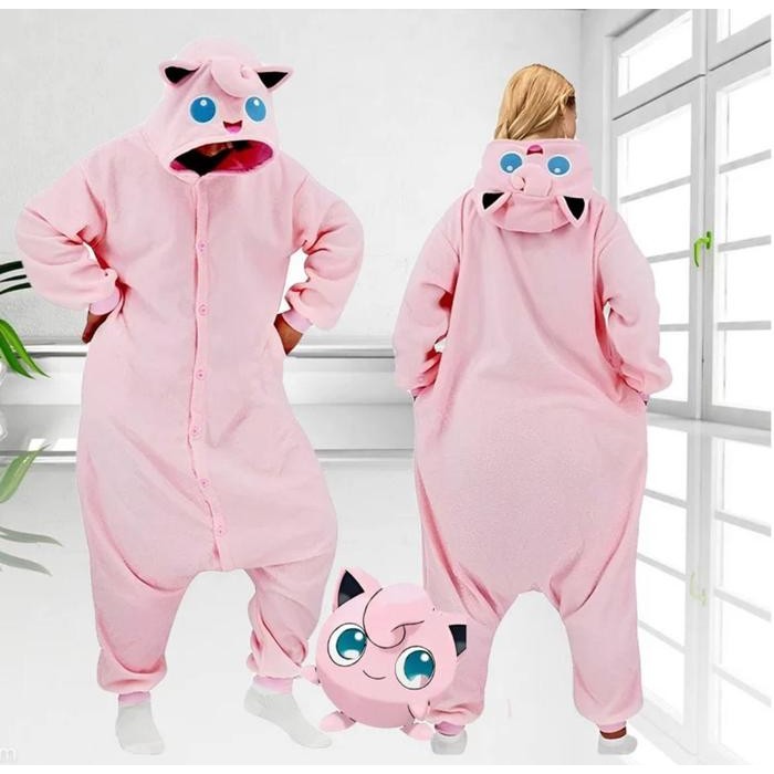 "S.LN.S" -  PROMO BAJU ONESIE KOSTUM JIGGLYPUFF PINK POKEMON PIKACHU PIYAMA KIGURUMI COSPLAY LUCU IM