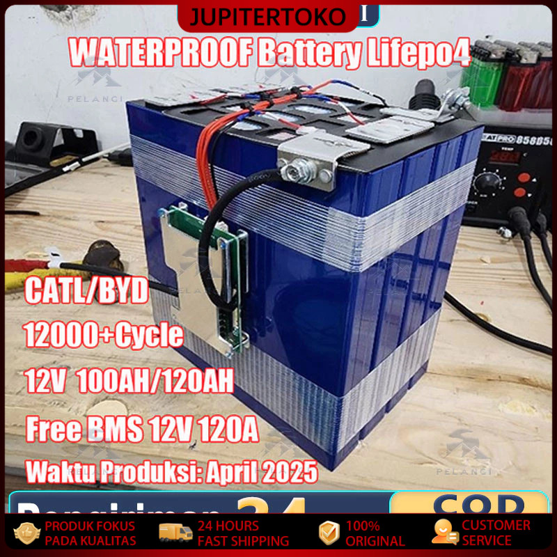 100% baterai baru 2025 CATL/BYD Battery Lifepo4 12v 120ah/100AH Battery Lifepo4 12v 120ah 100ah plus