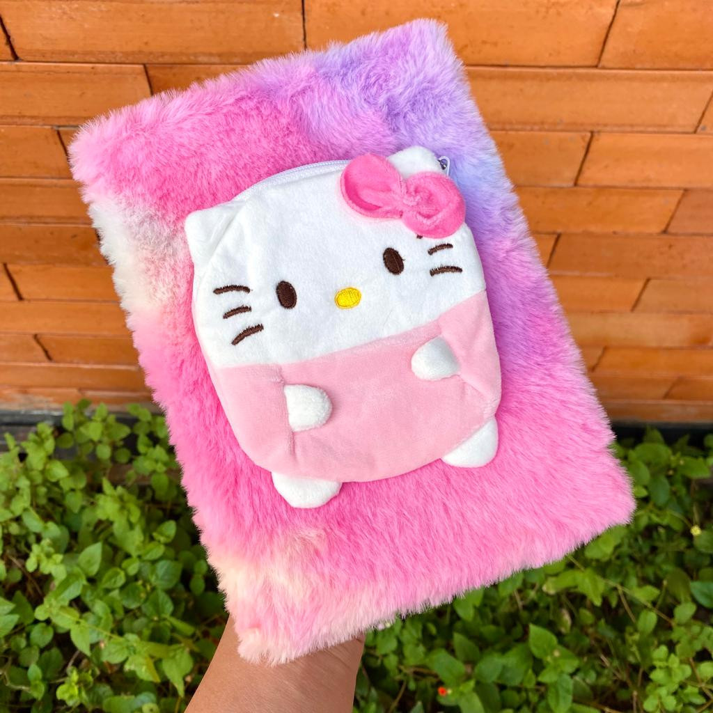 

Hello Kitty Fur Notebook Bulu A5 13 x 19 cm Diary Bulu Buku Tulis Anak Agenda Buku Catatan Lucu Imut Cute
