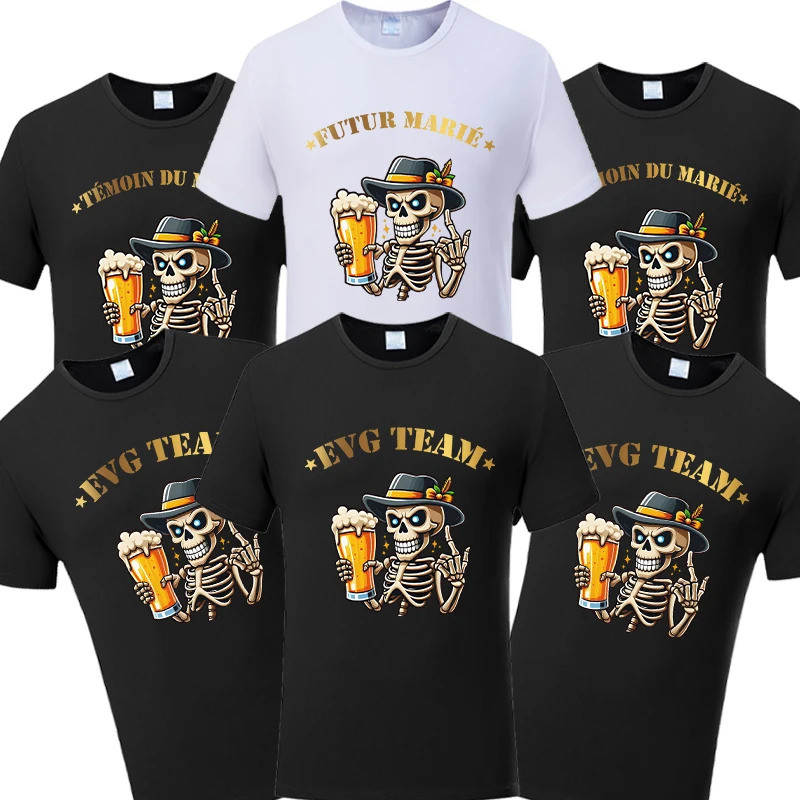 Pakaian jalanan Kaos Pria Prancis Evg Future Groom Kaos Pacar Lajang Perpisahan Pesta Lajang Kaos Ti