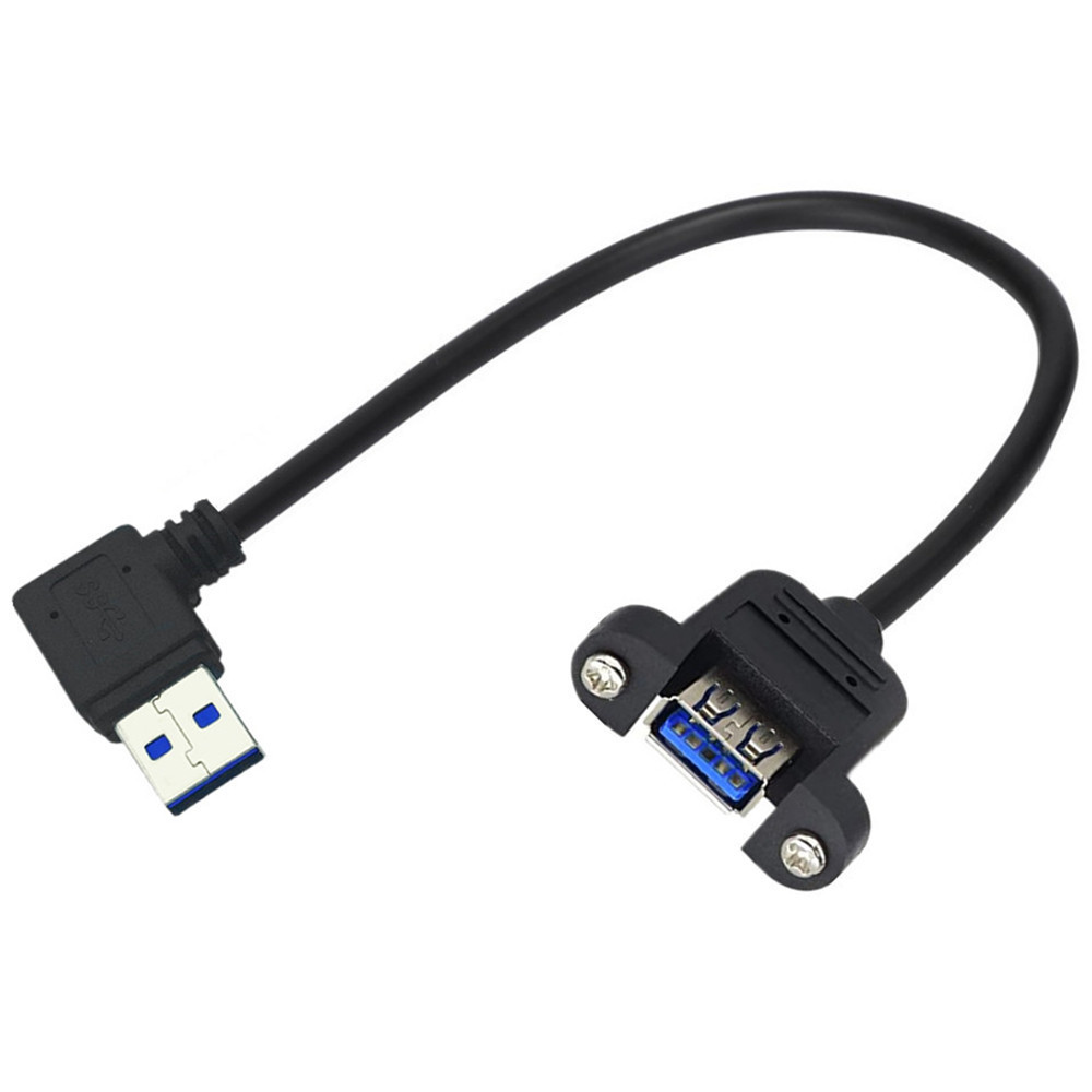 30cm Usb 3.0 A Female Panel Mount To Usb A Male 90° Angle Plug Extension Cable For charging Data cab
