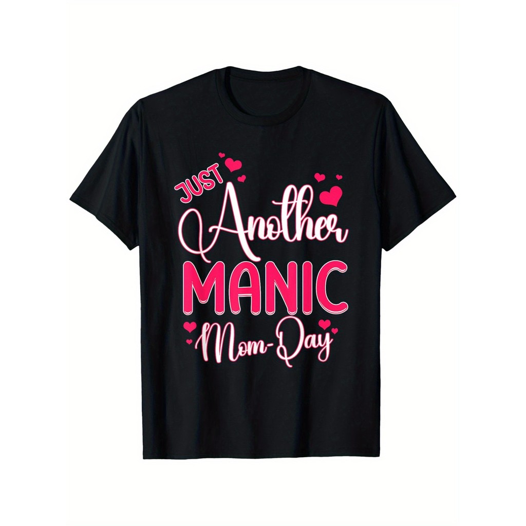 Kaos Wanita Manic Mom Day Baju Ibu Lucu Hadiah Ulang Tahun Hari Ibu Atasan Katun