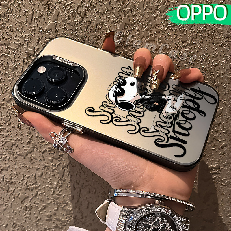 Lucu Snoopy Glossy Hologram PC Case OPPO A18 A57 A16 A15 A17 A60 A3x A3s A5s A54 A53 A12 A31 A58 A1K