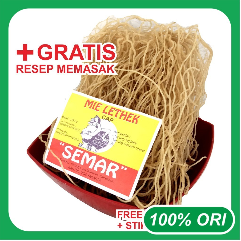 Mie lethek bendo 250gr bakmi jawa khas jogja bihun organik mi letek cap semar asli srandakan bantul