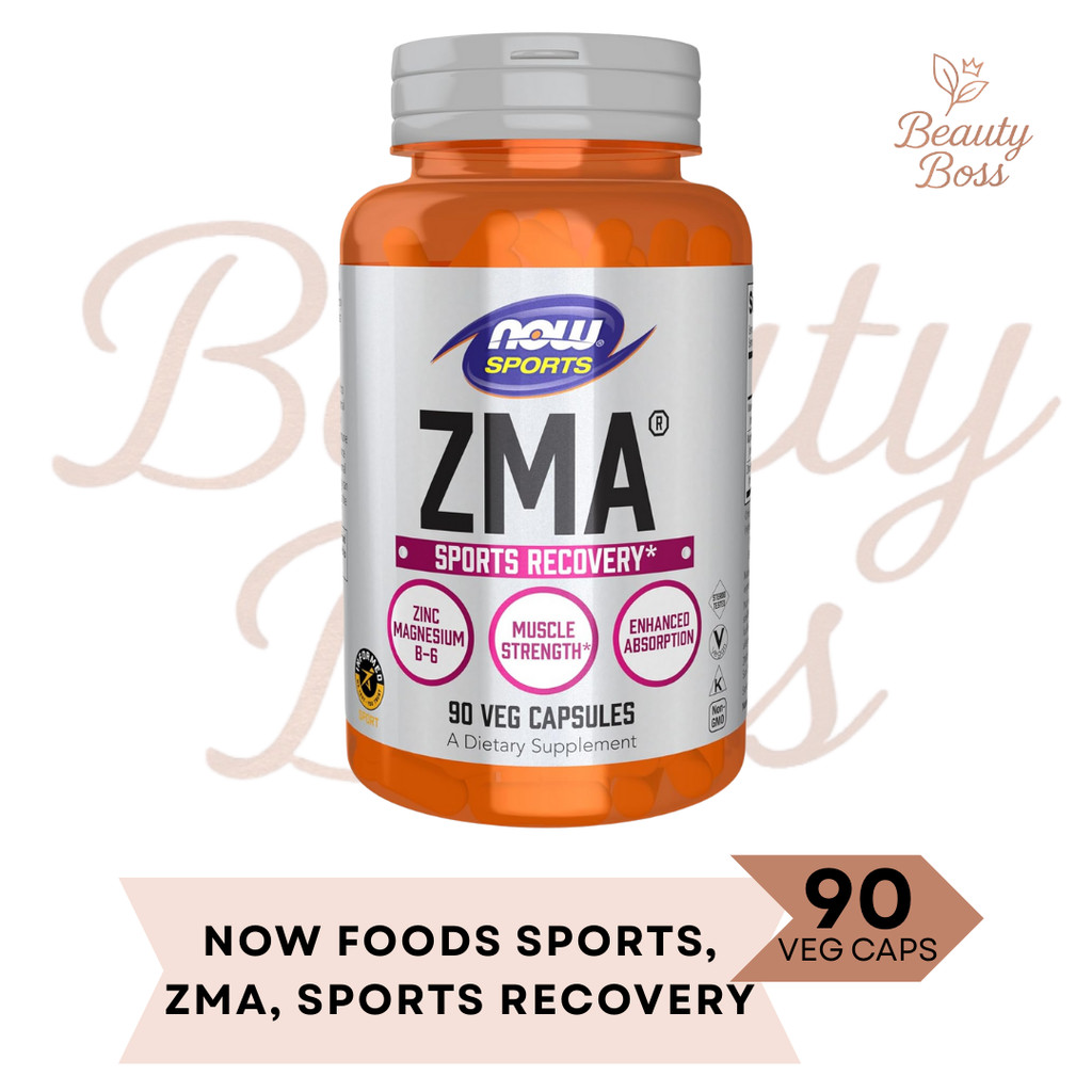 Now Foods Food Sports Sport ZMA Zinc Magnesium B6 Recovery Suplemen Olah Raga ORI USA