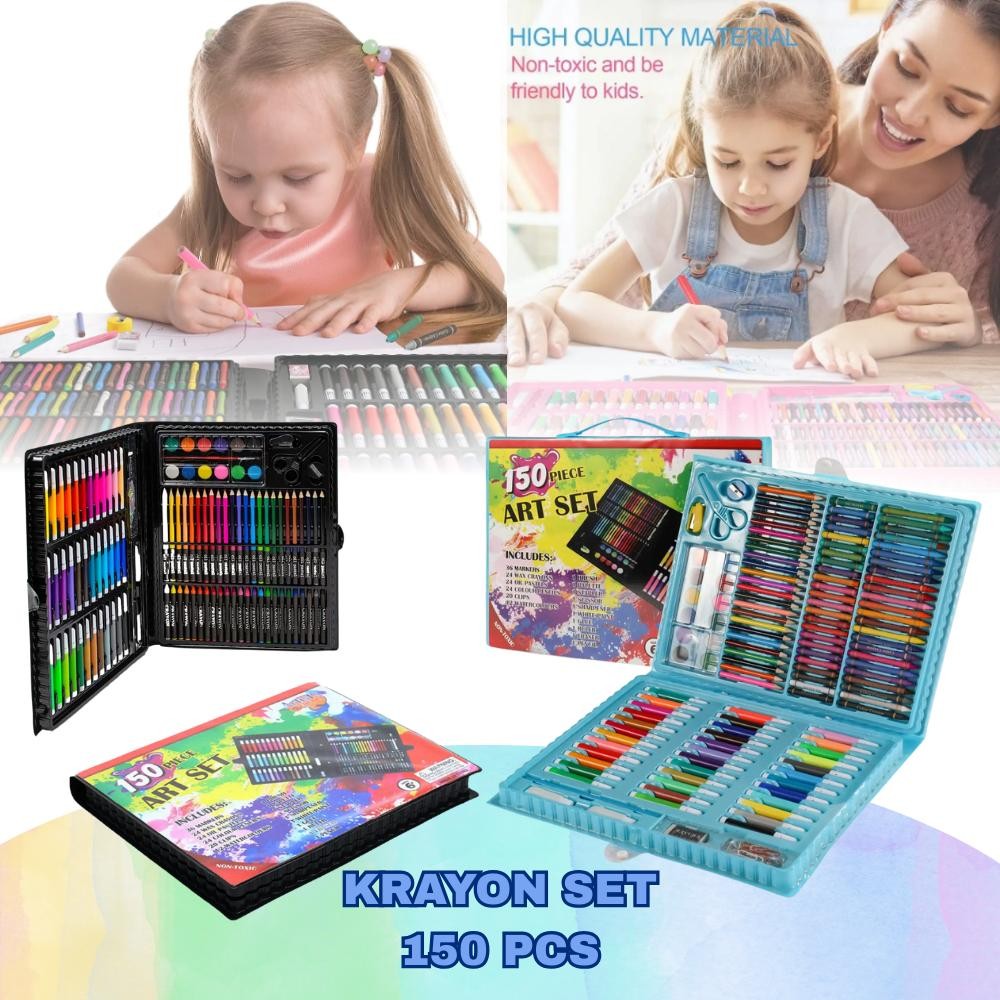 

Paket Crayon Set Pensil Warna Warni 150 PCS Krayon Spidol Perlengkapan Anak Gambar Mewarnai Melukis